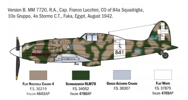 Italeri 1481 Macchi MC.202 Flogore &quot;Aces&quot; - 5 Regia Aeronautica Aces Versions 1/72