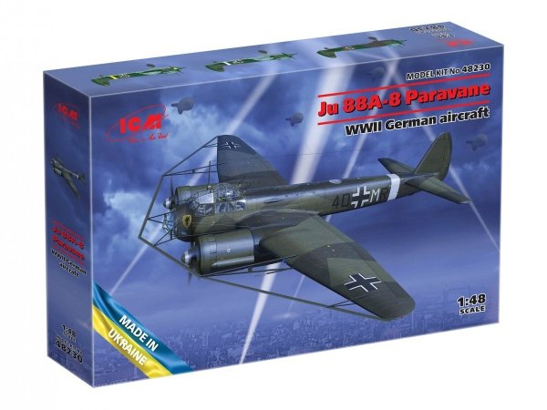 ICM 48230 Ju-88A-8 Paravane WWII German aircraft 1/48