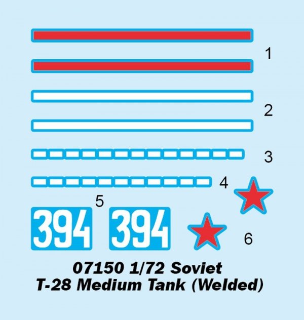 Trumpeter 07150 Soviet T-28 Medium Tank (Welded) 1/72