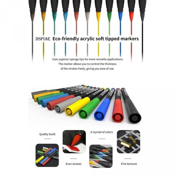 DSPIAE MK-08 Mecha Grey Soft Tipped Marker Pen