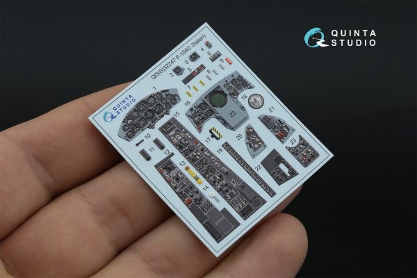 Quinta Studio QDS-32247 F-104C 3D-Printed &amp; coloured Interior on decal paper (Italeri) (Small version) 1/32