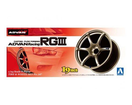 Aoshima 00902 Felgi + Opony Advan Racing Rgiii 1:24