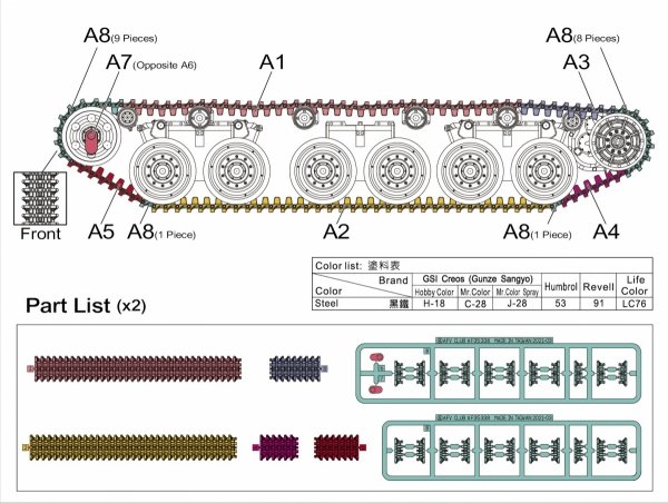 AFV Club 35338 Centurion MBT Series Quick Assembly Link &amp; Length Track 1/35