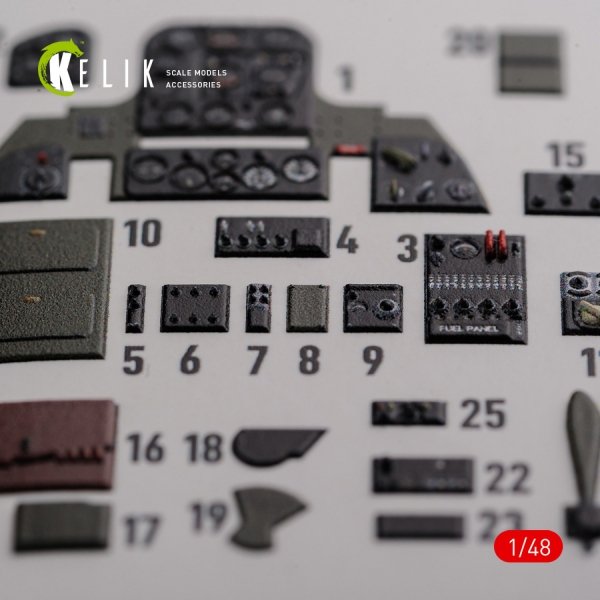 KELIK K48088 SBD-2 Dauntless interior 3D decals for Academy kit 1/48