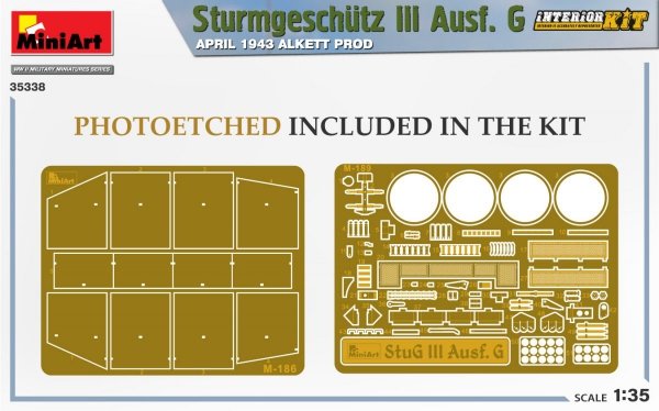 Mini Art 35338 Sturmgeschutz III Ausf. G APRIL 1943 ALKETT PROD. INTERIOR KIT 1/35