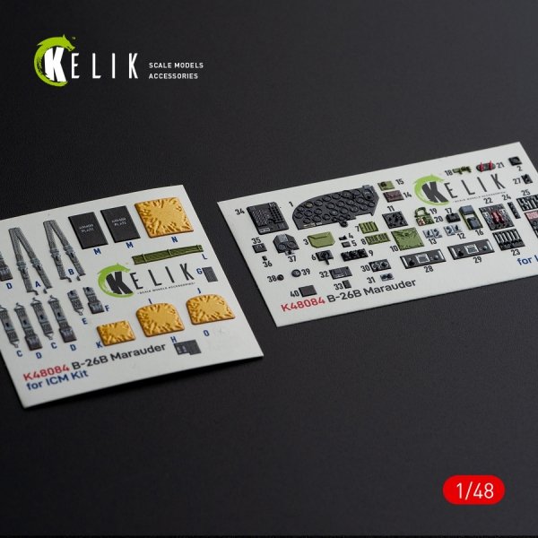 KELIK K48084 B-26B Marauder interior 3D decals for ICM kit 1/48