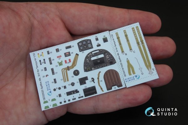Quinta Studio QD32020 Spitfire Mk.XVI 3D-Printed &amp; coloured Interior on decal paper (for Tamiya kit) 1/32