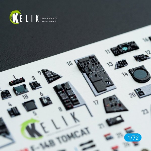 Kelik K72218 F-14B Tomcat - interior 3D decals for HobbyBoss kit (1/72)