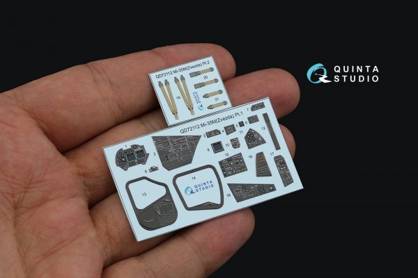 Quinta Studio QD72112 Mi-35M 3D-Printed coloured Interior on decal paper (Zvezda) 1/72