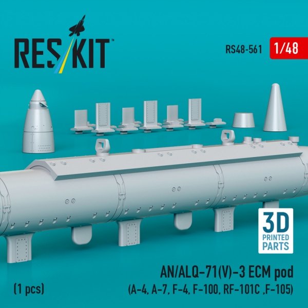 RESKIT RS48-0561 AN/ALQ-71(V)-3 ECM pod (1pcs) (3D Printed) 1/48