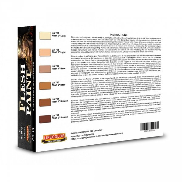 Lifecolor CS13 Acrylic paint set Flesh Paint 6x22ml