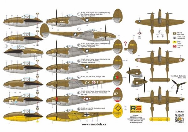 RS Models 92280 P-38G Lightning 1/72