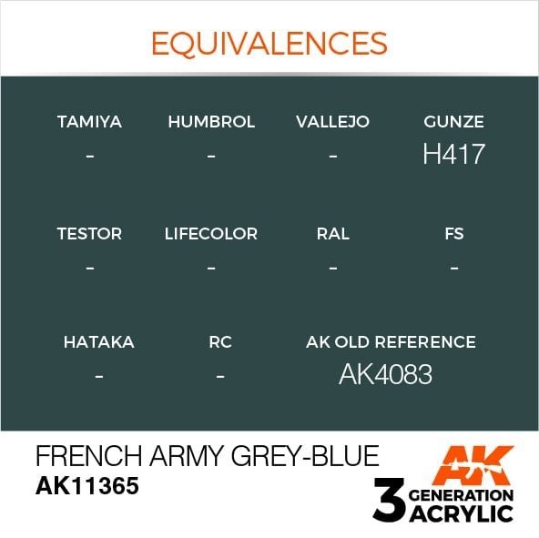 AK Interactive AK11365 French Army Grey-Blue 17ml