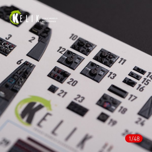 KELIK K48075 Messerschmitt Me-410 A1 interior 3D decals for Meng Model kit 1/48
