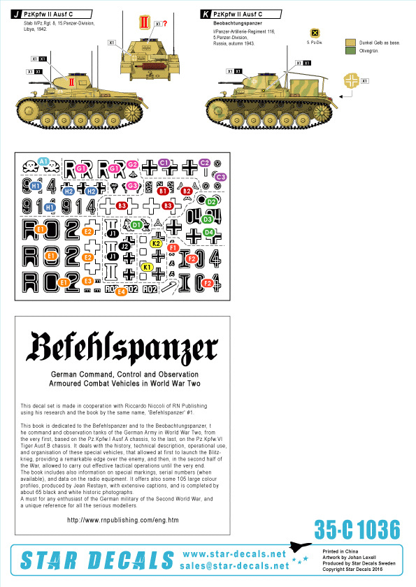Star Decals 35-C1036 Befehlspanzer # 1 1/35