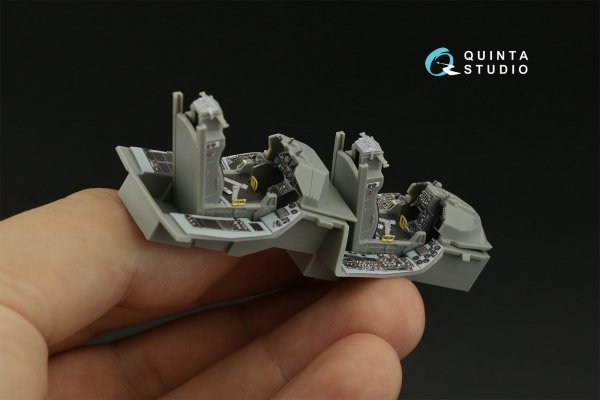 Quinta Studio QD48418 F-16D block 30 3D-Printed &amp; coloured Interior on decal paper (Kinetic 2022 tool) 1/48