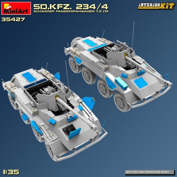 MiniArt 35427 Sd.Kfz. 234/4 SCHWERER PANZERSPÄHWAGEN 7,5 cm. INTERIOR KIT 1/35