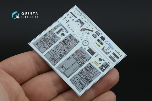 Quinta Studio QDS+32229 Tornado IDS German 3D-Printed &amp; coloured Interior on decal paper (Italeri) (Small version) (with 3D-printed resin parts) 1/32