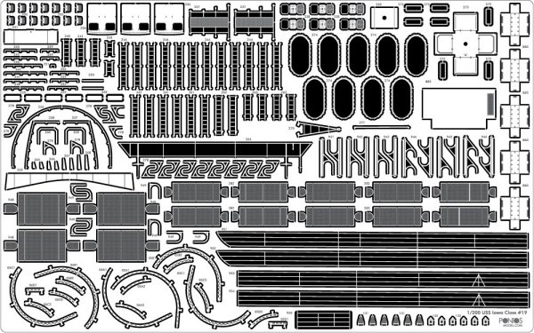 Pontos 23004F1 USS BB-61 Iowa 1944 Detail Up Set (Teak tone stained wooden deck) (1:200)