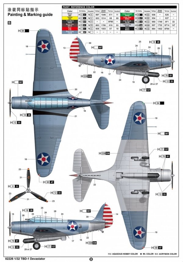 Trumpeter 02226 Douglas TBD-1 Devastator 1/32