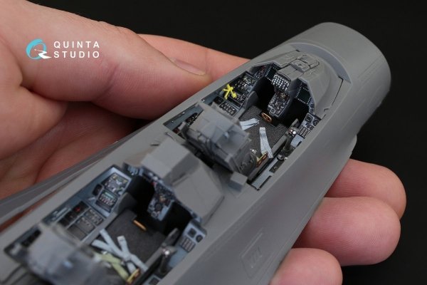 Quinta Studio QD32023 F-16D 3D-Printed &amp; coloured Interior on decal paper (for Academy kit) 1/32