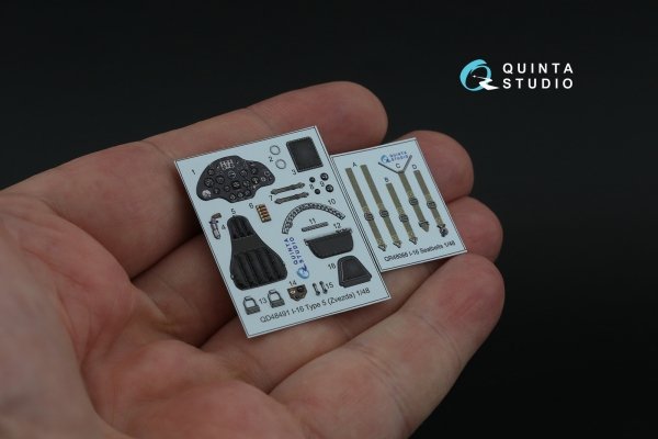 Quinta Studio QD48491 I-16 3D-Printed coloured Interior on decal paper (for Zvezda kit) 1/48