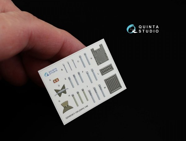 Quinta Studio QD48038 F-15A 3D-Printed &amp; coloured Interior on decal paper (for GWH kit) 1/48