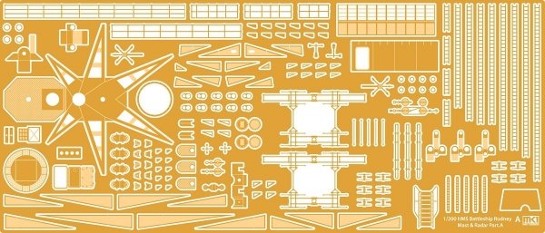MK1 Design MS-20014 HMS RODNEY MAST&amp;RADAR SET 1/200