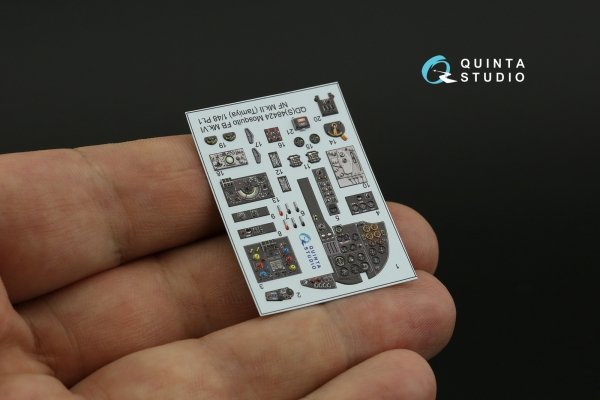 Quinta Studio QDS-48424 Mosquito FB Mk.VI/NF Mk.II 3D-Printed coloured Interior on decal paper (Tamiya) (Small version) 1/48