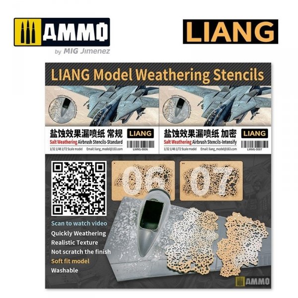 Liang 0006 Salt Weathering Effects Airbrush Stencils (Sparse)