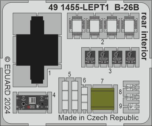 Eduard 491455 B-26B rear interior ICM 1/48