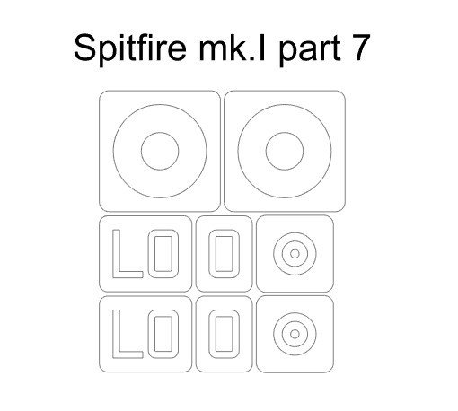 Omask 34019 Spitfire Mk.I part 7 (for Eduard 11143 kamo D) 1/48