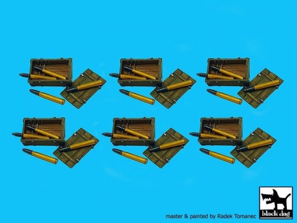 Black Dog T72127 T34/85 ammo boxes with 85 mm ammunition 1/72