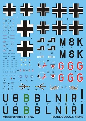 Techmod 48011 - Messerschmitt Bf 110C (1:48)