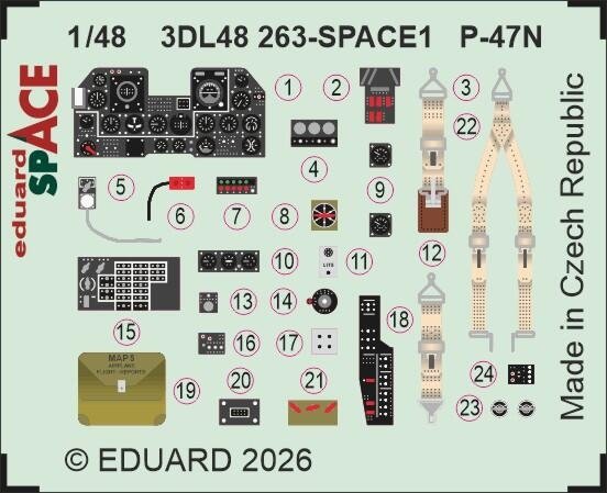 Eduard 3DL48263 P-47N SPACE for MINIART 1/48