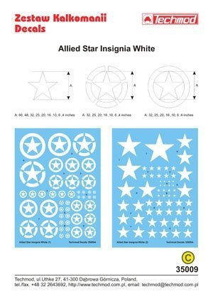 Techmod 35009 - Allied Star Insignia White (1:35)