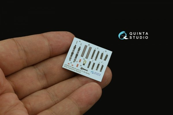 Quinta Studio QD48479 F-35A 3D-Printed &amp; coloured Interior on decal paper (Kitty Hawk/Zimi Model) 1/48