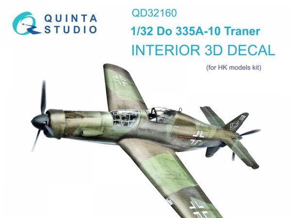 Quinta Studio QD32160 Do 335A-10 3D-Printed &amp; coloured Interior on decal paper (HK models) 1/32