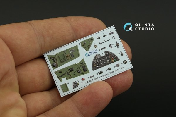 Quinta Studio QD48287 Hawker Hurricane family 3D-Printed &amp; coloured Interior on decal paper (Airfix) 1/48