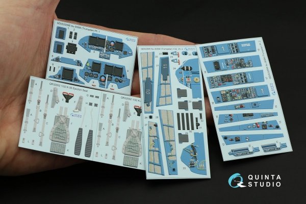Quinta Studio QD32095 Su-30SM 3D-Printed &amp; coloured Interior on decal paper (conversion for Trumpeter Su-30MKK ) 1/32