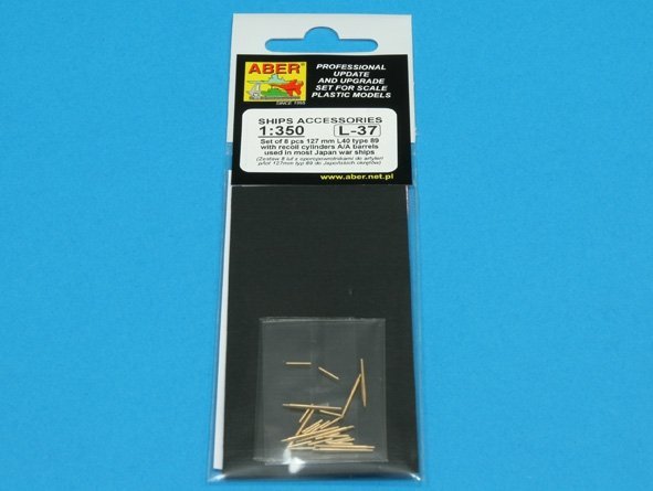 Aber 350L-37 Set of 8 pcs 127 mm barrels with recoil for Japan ships (1:350)