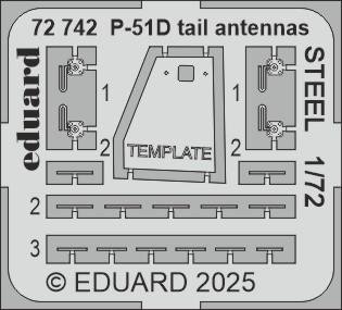 Eduard 72742 P-51D tail antennas STEEL 1/72