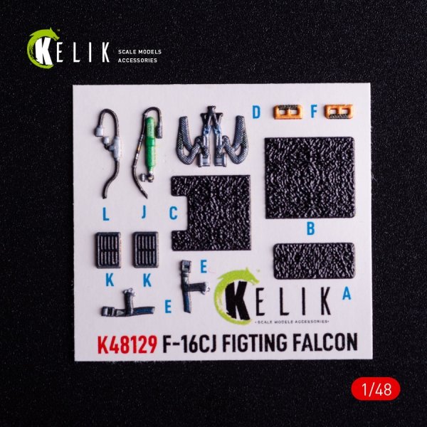 Kelik K48129 F-16CJ - interior 3D decals for Hasegawa kit (1/48)