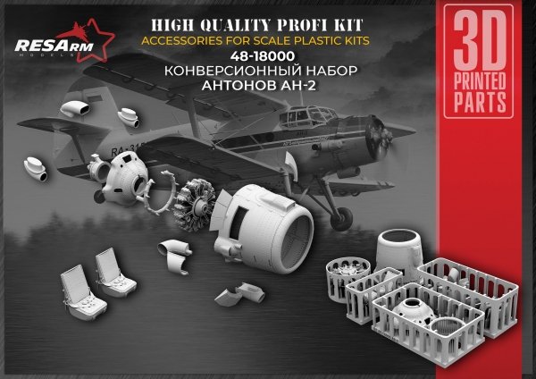 RESArm 48-18000 FULL UPGRADE KIT - Antonov An-2 Conversion Kit (3D resin printing) 1/48