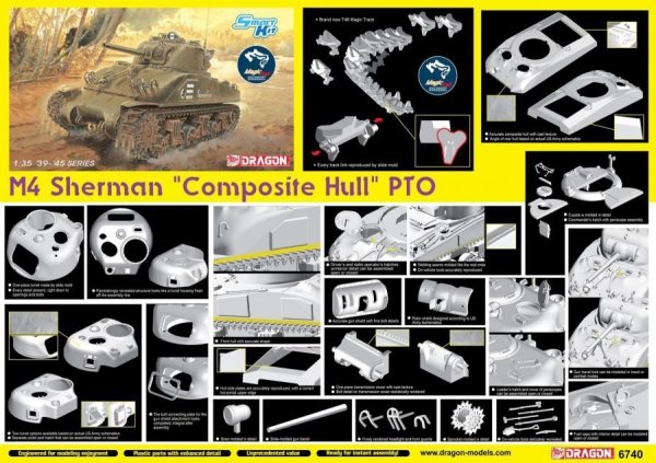 Dragon 6740 M4 Sherman &quot;Composite Hull&quot; PTO 1/35