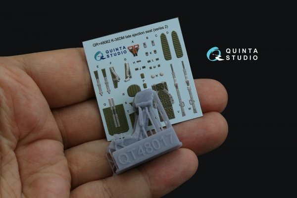 Quinta Studio QR+48062 K-36DM Series2 (late) ejection seat (for MiG-29, MiG-31, Su-27, Su-33, Su-34 aircraft since 2008) (All kits) 1/48