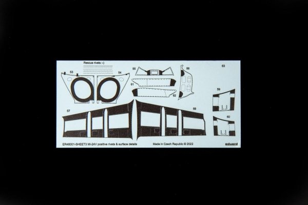 Eduard ER48001 Mi-24V positive rivets &amp; surface details Zvezda 1/48