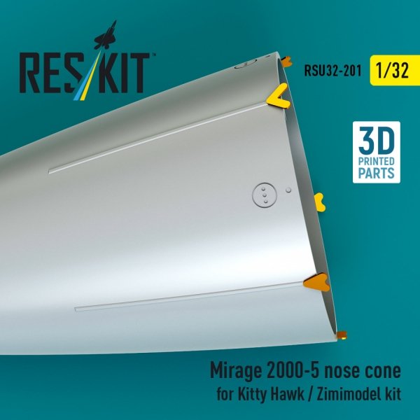 RESKIT RSU32-0201 Mirage 2000-5 nose cone for Kitty Hawk / Zimimodel kit (3D Printed) 1/32