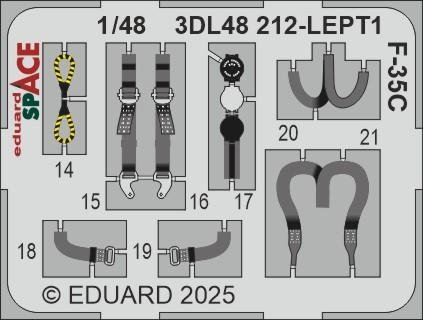 Eduard 3DL48212 F-35C SPACE Tamiya 1/48