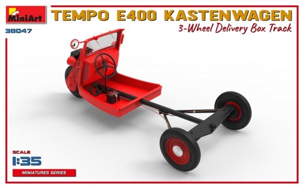 MiniArt 38047 TEMPO E400 KASTENWAGEN 3-WHEEL DELIVERY BOX TRACK 1/35